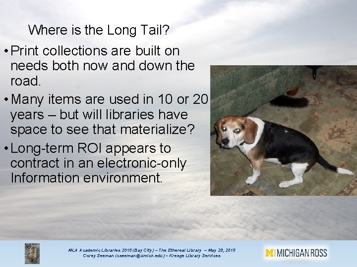 Where is the Long Tail? • Print collections are built on needs both now