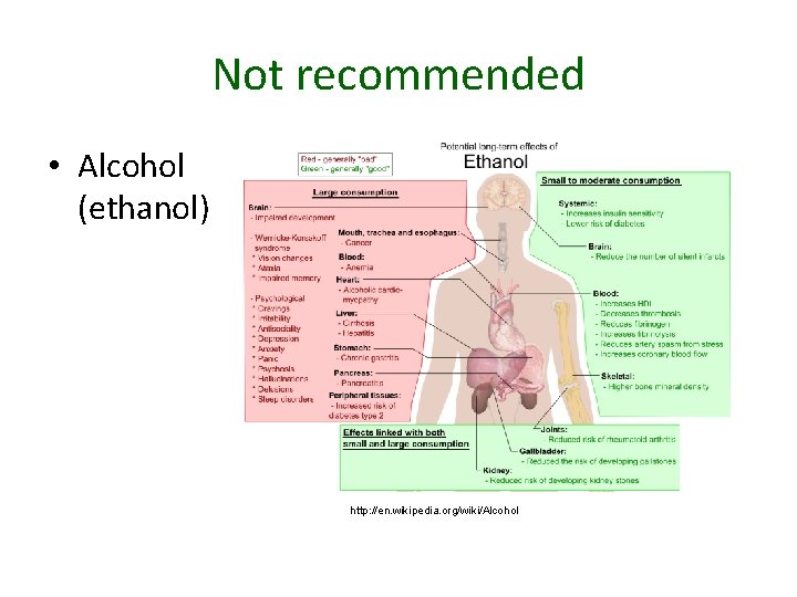 Not recommended • Alcohol (ethanol) http: //en. wikipedia. org/wiki/Alcohol 