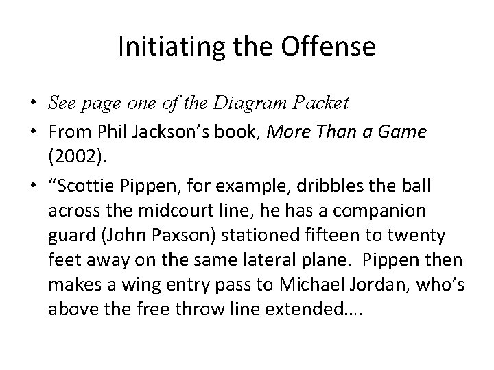 The Triangle Offense Power Point slide created by