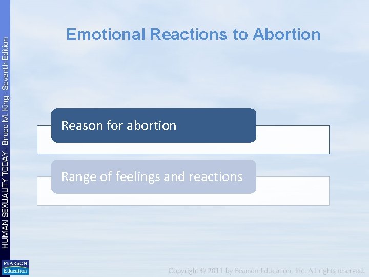 Emotional Reactions to Abortion Reason for abortion Range of feelings and reactions 