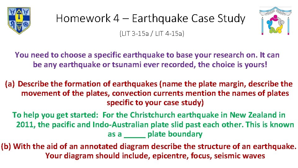 Homework 4 – Earthquake Case Study (LIT 3 -15 a / LIT 4 -15