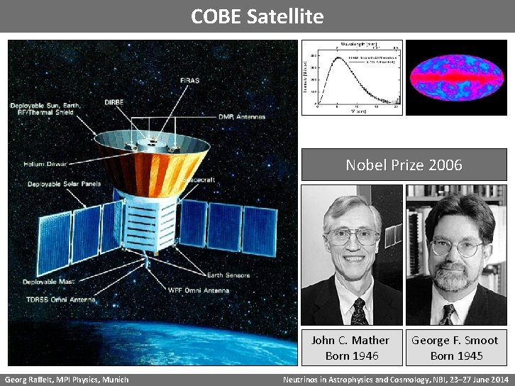 COBE Satellite Nobel Prize 2006 John C. Mather Born 1946 Georg Raffelt, MPI Physics,