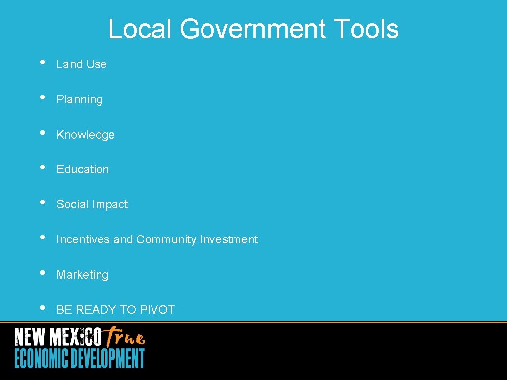 Local Government Tools • Land Use • Planning • Knowledge • Education • Social