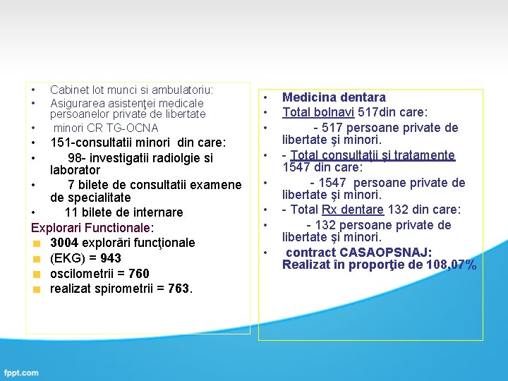  • • • Cabinet lot munci si ambulatoriu: Asigurarea asistenţei medicale persoanelor private