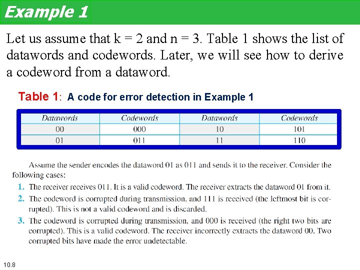 Example 1 Let us assume that k = 2 and n = 3. Table