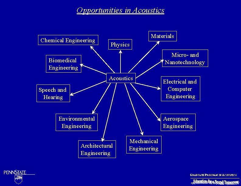 Opportunities in Acoustics Chemical Engineering Materials Physics Micro- and Nanotechnology Biomedical Engineering Acoustics Speech