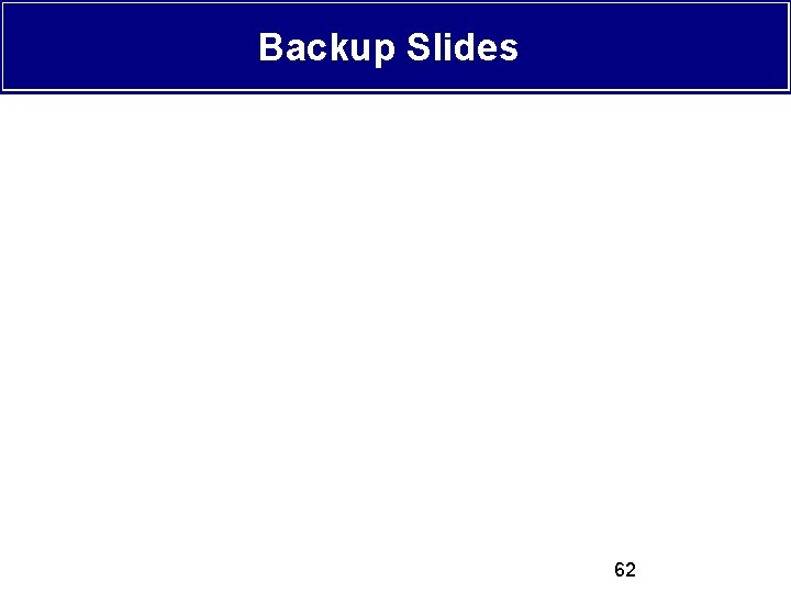 Backup Slides 62 