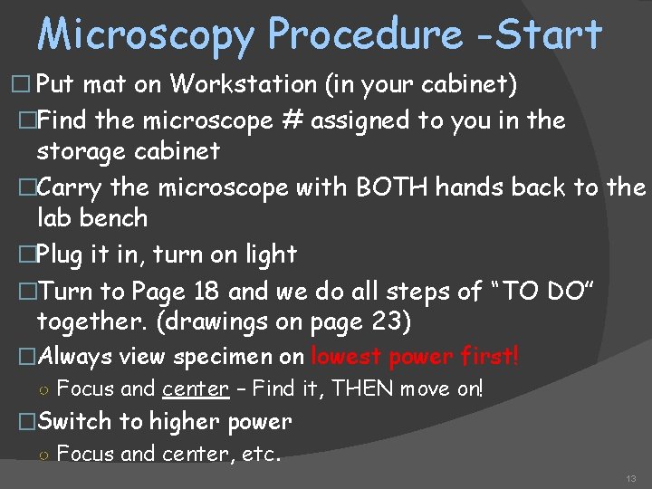 Exercise 2 Microscopy GENERAL BIOLOGY I LAB BSC
