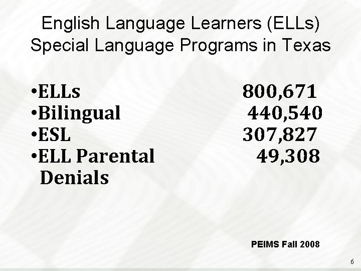 Making Consistent Decisions About for English Language