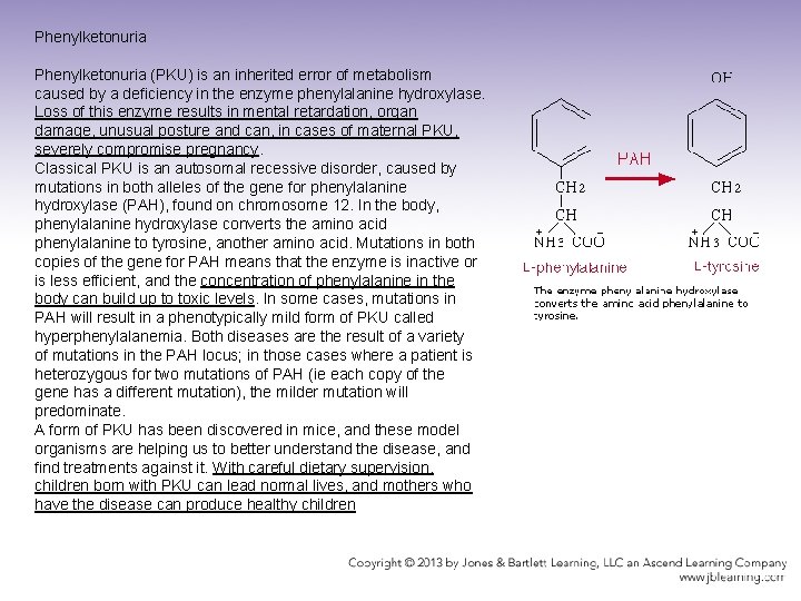 Phenylketonuria (PKU) is an inherited error of metabolism caused by a deficiency in the