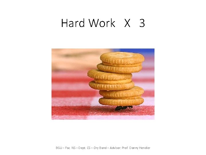 Hard Work X 3 BGU – Fac. NS – Dept. CS – Ory Band