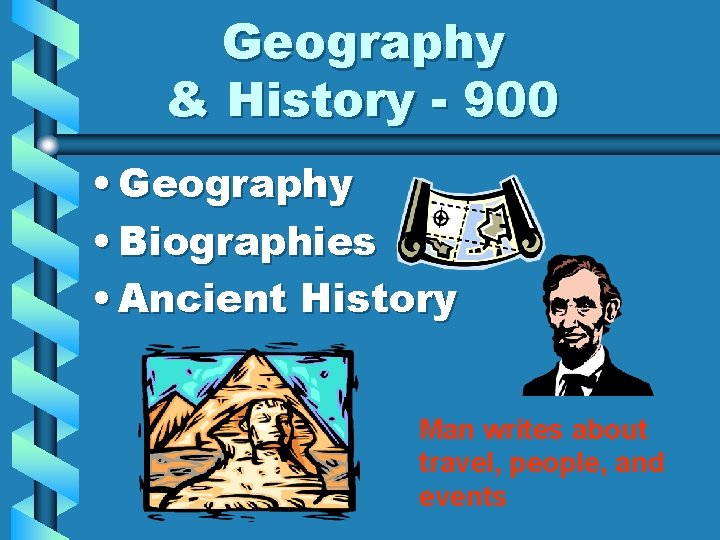 Geography & History - 900 • Geography • Biographies • Ancient History Man writes