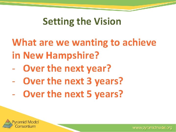Setting the Vision What are we wanting to achieve in New Hampshire? - Over Setting the Vision What are we wanting to achieve in New Hampshire? - Over