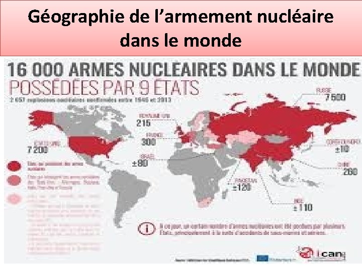 Géographie de l’armement nucléaire dans le monde 