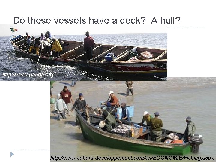 Do these vessels have a deck? A hull? http: //www. panda. org http: //www.