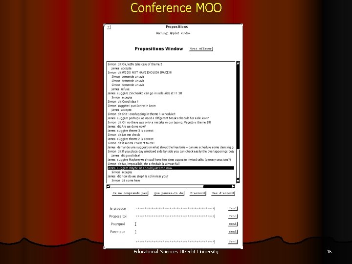 Conference MOO Educational Sciences Utrecht University 16 