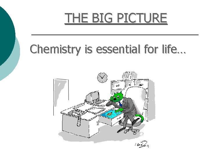THE BIG PICTURE Chemistry is essential for life… 
