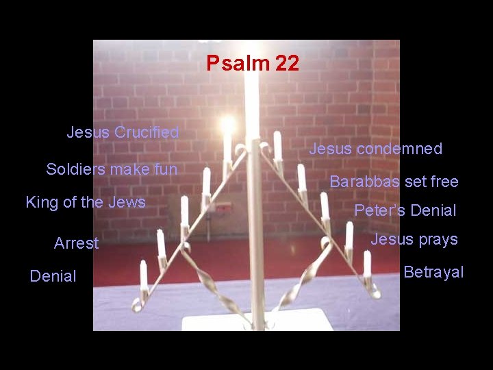 Psalm 22 Jesus Crucified Soldiers make fun King of the Jews Arrest Denial Jesus