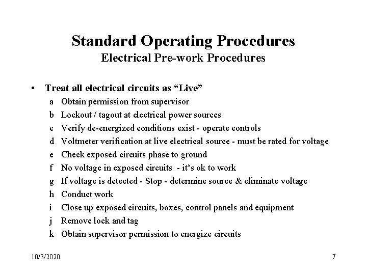 Electrical Safety Responsibilities Hazard Control Electrical Equipment