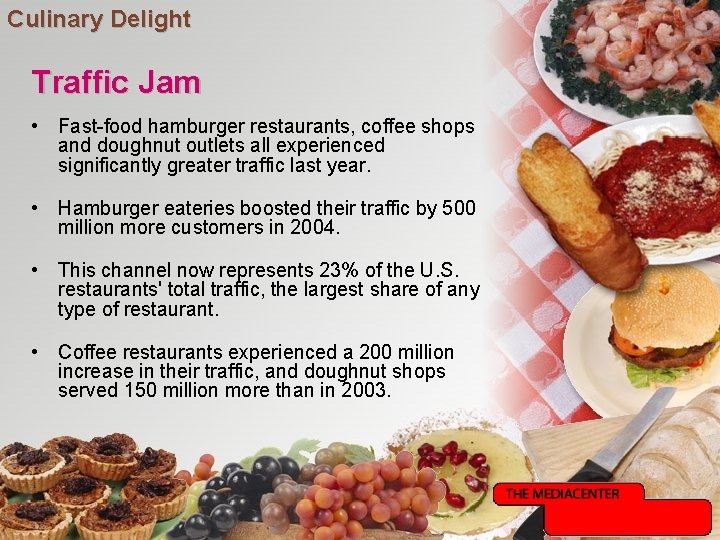 Culinary Delight Traffic Jam • Fast-food hamburger restaurants, coffee shops and doughnut outlets all