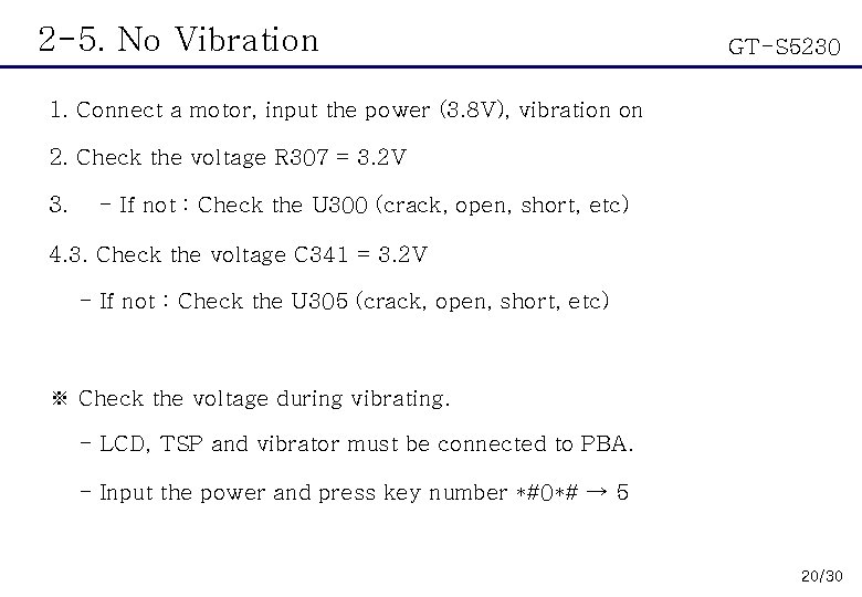 2 -5. No Vibration GT-S 5230 1. Connect a motor, input the power (3.