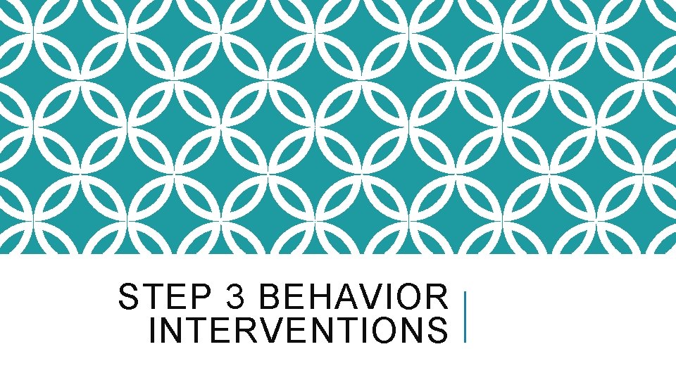 STEP 3 BEHAVIOR INTERVENTIONS 
