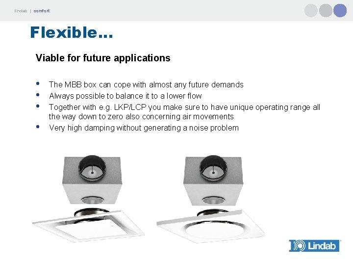 lindab | comfort Flexible. . . Viable for future applications • • The MBB