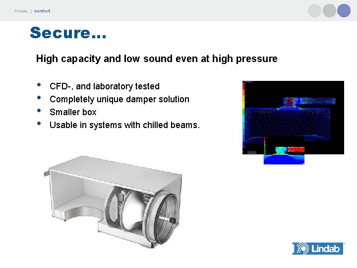 lindab | comfort Secure. . . High capacity and low sound even at high