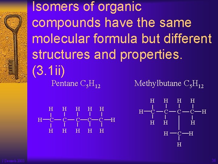 Isomers of organic compounds have the same molecular formula but different structures and properties.