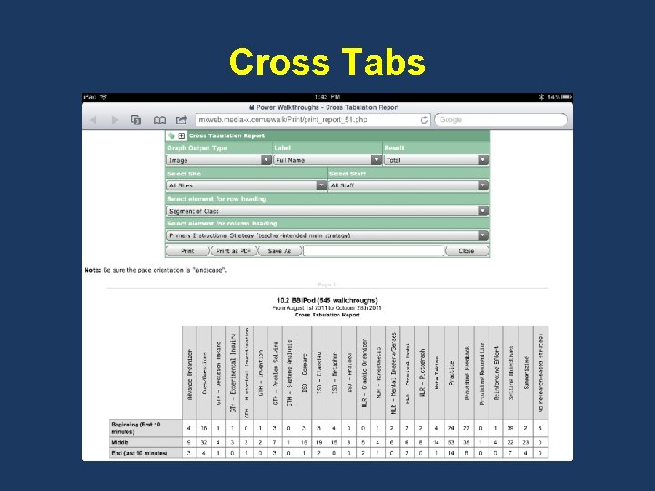 Cross Tabs 