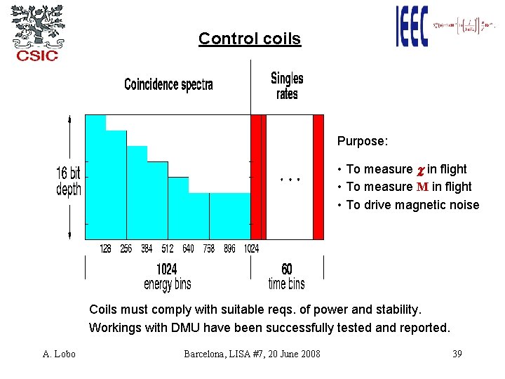 Control coils Purpose: • To measure c in flight • To measure M in