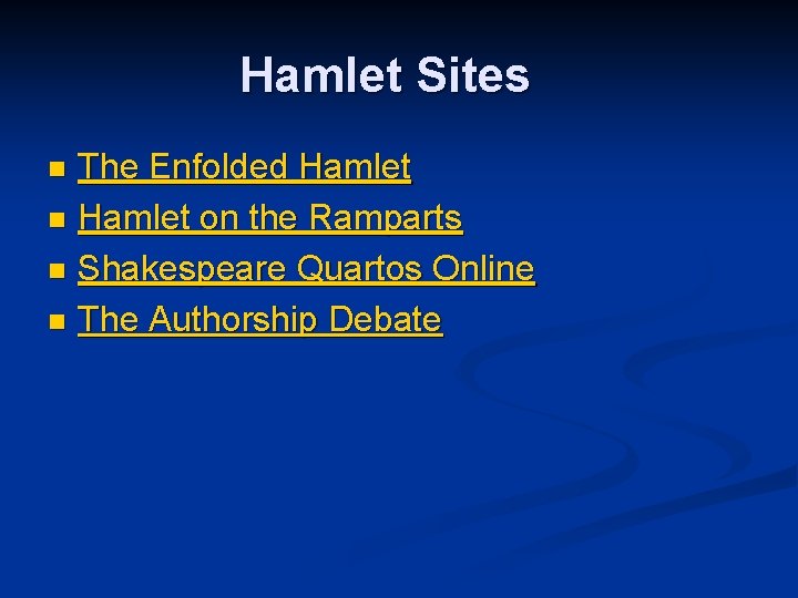 Hamlet Sites The Enfolded Hamlet n Hamlet on the Ramparts n Shakespeare Quartos Online