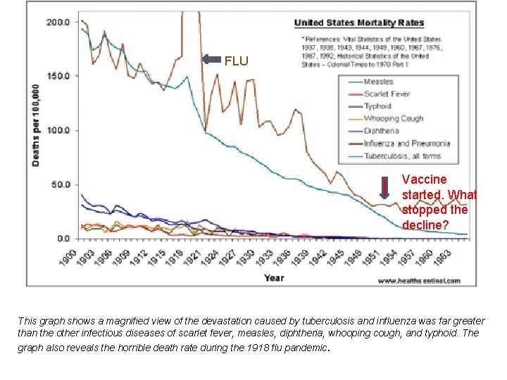 FLU Vaccine started. What stopped the decline? This graph shows a magnified view of