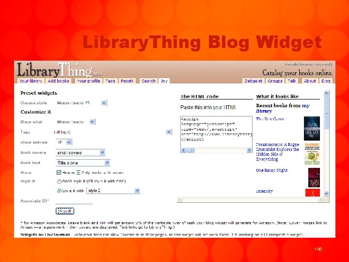 Library. Thing Blog Widget 145 
