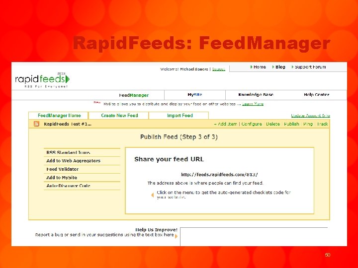 Rapid. Feeds: Feed. Manager 50 