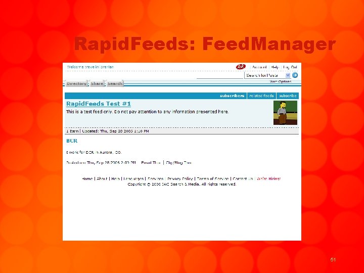 Rapid. Feeds: Feed. Manager 51 