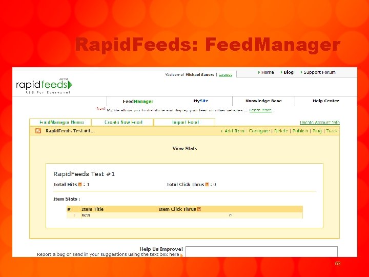 Rapid. Feeds: Feed. Manager 53 