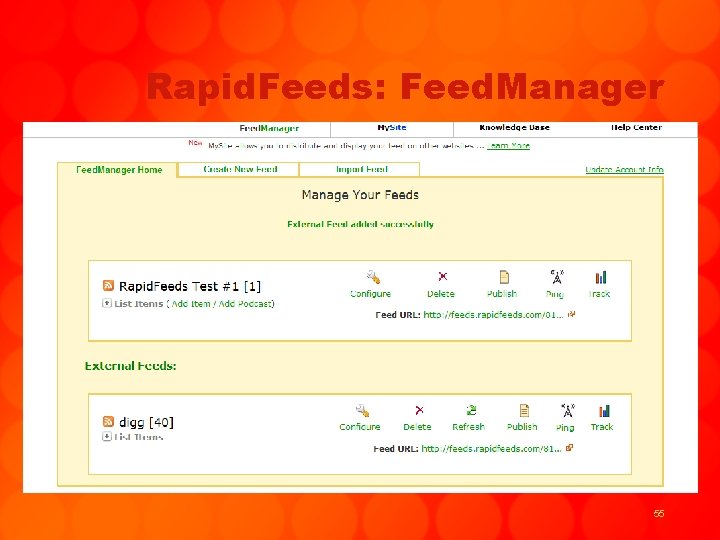 Rapid. Feeds: Feed. Manager 55 