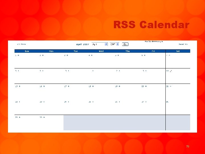 RSS Calendar 78 