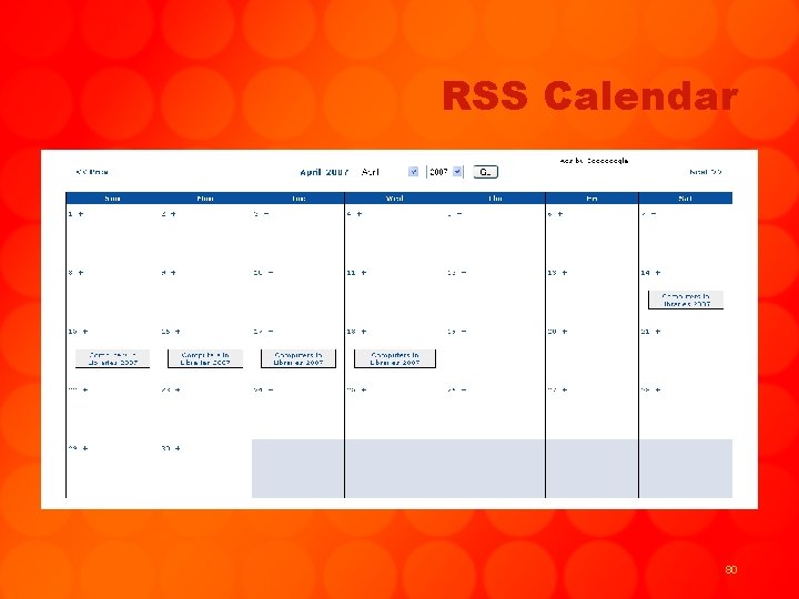 RSS Calendar 80 