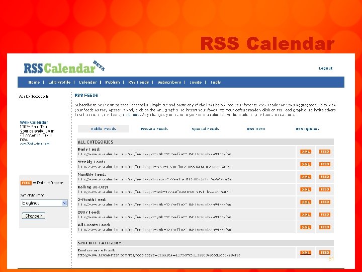 RSS Calendar 81 