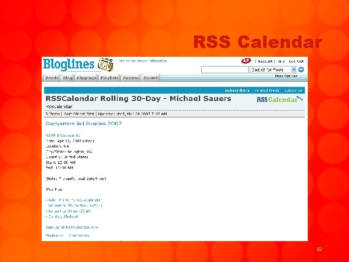 RSS Calendar 82 