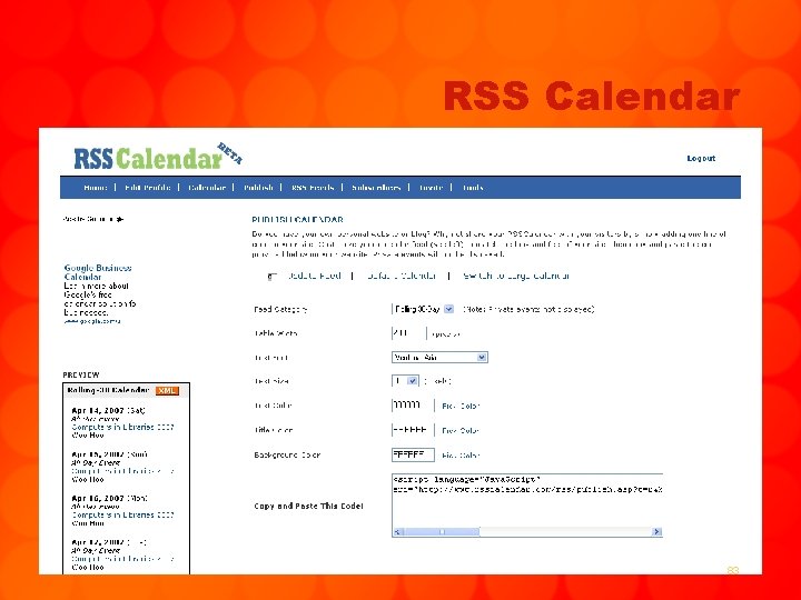 RSS Calendar 83 