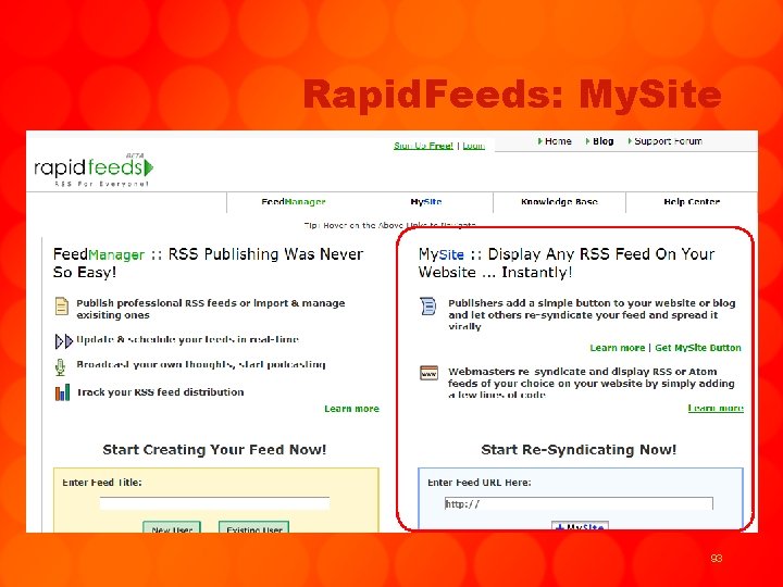 Rapid. Feeds: My. Site 93 