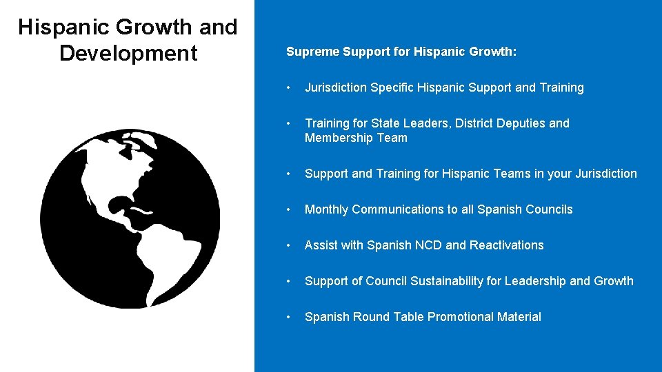 Hispanic Growth and Development Supreme Support for Hispanic Growth: • Jurisdiction Specific Hispanic Support