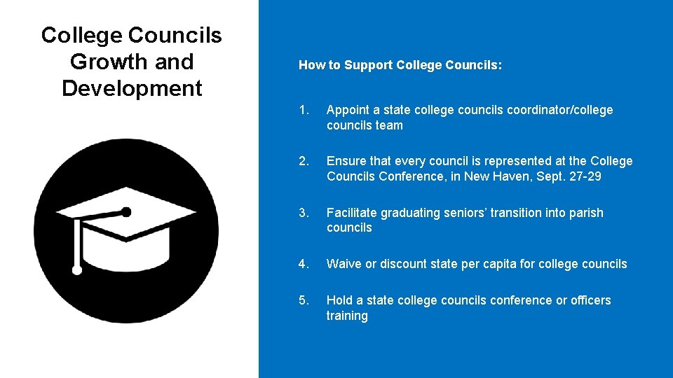 College Councils Growth and Development How to Support College Councils: 1. Appoint a state