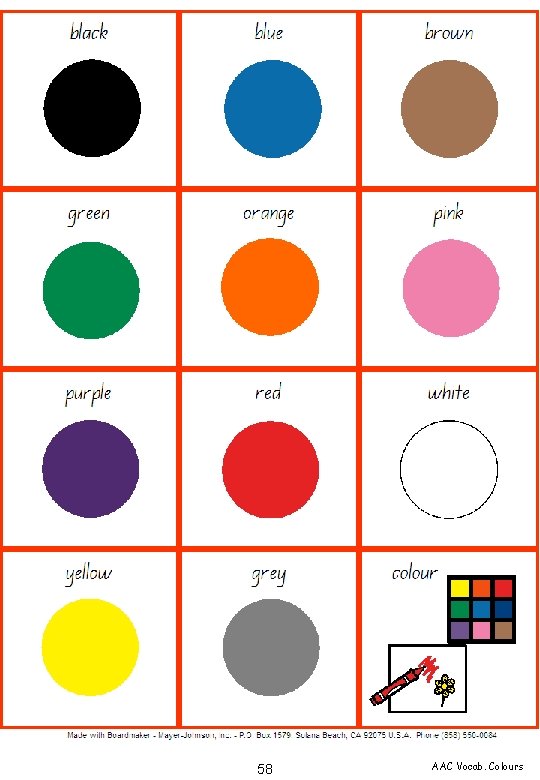 58 AAC Vocab. Colours 