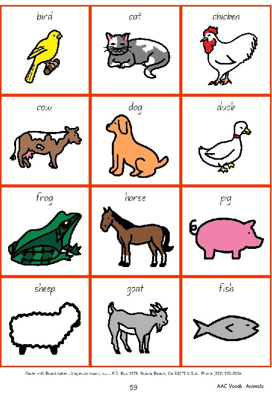 59 AAC Vocab. Animals 