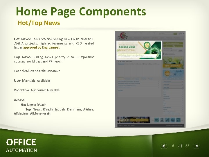 Home Page Components Hot/Top News Hot News: Top Area and Sliding News with priority