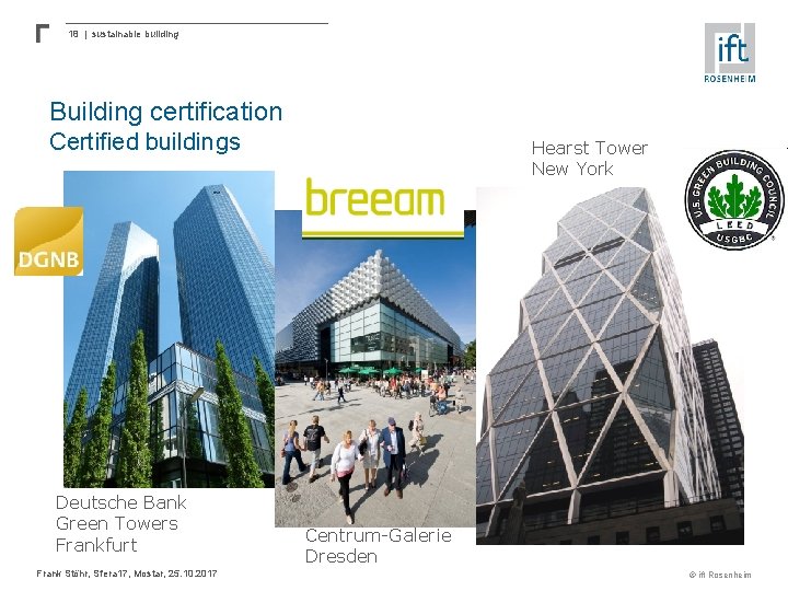 18 | sustainable building Building certification Certified buildings Deutsche Bank Green Towers Frankfurt Frank
